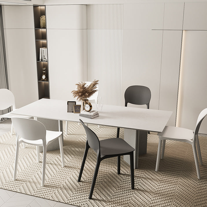 Modern Dining Room Plastic Open Back Stackable Dining Side Chair Clearhalo 'Dining Chairs' 'Dining Tables & Seating' 'dining_chair' 'furn' 'furn_dining_chair' 'Furniture' 'Kitchen & Dining Furniture' 7747617
