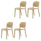 Modern Dining Room Plastic Open Back Stackable Dining Side Chair Camel 4 Piece Set Clearhalo 'Dining Chairs' 'Dining Tables & Seating' 'dining_chair' 'furn' 'furn_dining_chair' 'Furniture' 'Kitchen & Dining Furniture' 7747618