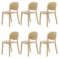 Modern Dining Room Plastic Open Back Stackable Dining Side Chair Camel 6 Piece Set Clearhalo 'Dining Chairs' 'Dining Tables & Seating' 'dining_chair' 'furn' 'furn_dining_chair' 'Furniture' 'Kitchen & Dining Furniture' 7747620