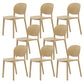 Modern Dining Room Plastic Open Back Stackable Dining Side Chair Camel 8 Piece Set Clearhalo 'Dining Chairs' 'Dining Tables & Seating' 'dining_chair' 'furn' 'furn_dining_chair' 'Furniture' 'Kitchen & Dining Furniture' 7747623