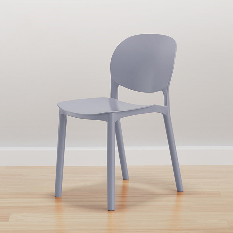 Modern Dining Room Plastic Open Back Stackable Dining Side Chair Light Gray 1 Piece Clearhalo 'Dining Chairs' 'Dining Tables & Seating' 'dining_chair' 'furn' 'furn_dining_chair' 'Furniture' 'Kitchen & Dining Furniture' 7747625
