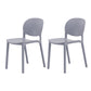 Modern Dining Room Plastic Open Back Stackable Dining Side Chair Light Gray 2 Piece Set Clearhalo 'Dining Chairs' 'Dining Tables & Seating' 'dining_chair' 'furn' 'furn_dining_chair' 'Furniture' 'Kitchen & Dining Furniture' 7747627