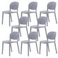Modern Dining Room Plastic Open Back Stackable Dining Side Chair Light Gray 8 Piece Set Clearhalo 'Dining Chairs' 'Dining Tables & Seating' 'dining_chair' 'furn' 'furn_dining_chair' 'Furniture' 'Kitchen & Dining Furniture' 7747632