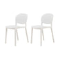 Modern Dining Room Plastic Open Back Stackable Dining Side Chair White 2 Piece Set Clearhalo 'Dining Chairs' 'Dining Tables & Seating' 'dining_chair' 'furn' 'furn_dining_chair' 'Furniture' 'Kitchen & Dining Furniture' 7747635