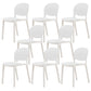 Modern Dining Room Plastic Open Back Stackable Dining Side Chair White 8 Piece Set Clearhalo 'Dining Chairs' 'Dining Tables & Seating' 'dining_chair' 'furn' 'furn_dining_chair' 'Furniture' 'Kitchen & Dining Furniture' 7747638