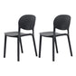 Modern Dining Room Plastic Open Back Stackable Dining Side Chair Black 2 Piece Set Clearhalo 'Dining Chairs' 'Dining Tables & Seating' 'dining_chair' 'furn' 'furn_dining_chair' 'Furniture' 'Kitchen & Dining Furniture' 7747640