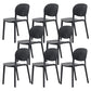 Modern Dining Room Plastic Open Back Stackable Dining Side Chair Black 8 Piece Set Clearhalo 'Dining Chairs' 'Dining Tables & Seating' 'dining_chair' 'furn' 'furn_dining_chair' 'Furniture' 'Kitchen & Dining Furniture' 7747643