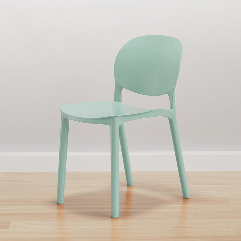 Modern Dining Room Plastic Open Back Stackable Dining Side Chair Green 1 Piece Clearhalo 'Dining Chairs' 'Dining Tables & Seating' 'dining_chair' 'furn' 'furn_dining_chair' 'Furniture' 'Kitchen & Dining Furniture' 7747644