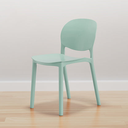Modern Dining Room Plastic Open Back Stackable Dining Side Chair Green 1 Piece Clearhalo 'Dining Chairs' 'Dining Tables & Seating' 'dining_chair' 'furn' 'furn_dining_chair' 'Furniture' 'Kitchen & Dining Furniture' 7747644