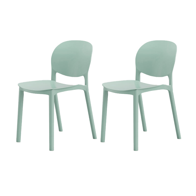 Modern Dining Room Plastic Open Back Stackable Dining Side Chair Green 2 Piece Set Clearhalo 'Dining Chairs' 'Dining Tables & Seating' 'dining_chair' 'furn' 'furn_dining_chair' 'Furniture' 'Kitchen & Dining Furniture' 7747645