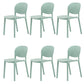 Modern Dining Room Plastic Open Back Stackable Dining Side Chair Green 6 Piece Set Clearhalo 'Dining Chairs' 'Dining Tables & Seating' 'dining_chair' 'furn' 'furn_dining_chair' 'Furniture' 'Kitchen & Dining Furniture' 7747647