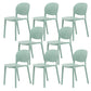 Modern Dining Room Plastic Open Back Stackable Dining Side Chair Green 8 Piece Set Clearhalo 'Dining Chairs' 'Dining Tables & Seating' 'dining_chair' 'furn' 'furn_dining_chair' 'Furniture' 'Kitchen & Dining Furniture' 7747648