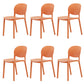 Modern Dining Room Plastic Open Back Stackable Dining Side Chair Orange 6 Piece Set Clearhalo 'Dining Chairs' 'Dining Tables & Seating' 'dining_chair' 'furn' 'furn_dining_chair' 'Furniture' 'Kitchen & Dining Furniture' 7747652