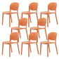 Modern Dining Room Plastic Open Back Stackable Dining Side Chair Orange 8 Piece Set Clearhalo 'Dining Chairs' 'Dining Tables & Seating' 'dining_chair' 'furn' 'furn_dining_chair' 'Furniture' 'Kitchen & Dining Furniture' 7747653