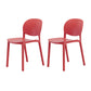 Modern Dining Room Plastic Open Back Stackable Dining Side Chair Red 2 Piece Set Clearhalo 'Dining Chairs' 'Dining Tables & Seating' 'dining_chair' 'furn' 'furn_dining_chair' 'Furniture' 'Kitchen & Dining Furniture' 7747655