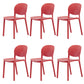 Modern Dining Room Plastic Open Back Stackable Dining Side Chair Red 6 Piece Set Clearhalo 'Dining Chairs' 'Dining Tables & Seating' 'dining_chair' 'furn' 'furn_dining_chair' 'Furniture' 'Kitchen & Dining Furniture' 7747657