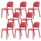 Modern Dining Room Plastic Open Back Stackable Dining Side Chair Red 8 Piece Set Clearhalo 'Dining Chairs' 'Dining Tables & Seating' 'dining_chair' 'furn' 'furn_dining_chair' 'Furniture' 'Kitchen & Dining Furniture' 7747658