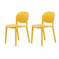 Modern Dining Room Plastic Open Back Stackable Dining Side Chair Yellow 2 Piece Set Clearhalo 'Dining Chairs' 'Dining Tables & Seating' 'dining_chair' 'furn' 'furn_dining_chair' 'Furniture' 'Kitchen & Dining Furniture' 7747660