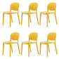 Modern Dining Room Plastic Open Back Stackable Dining Side Chair Yellow 6 Piece Set Clearhalo 'Dining Chairs' 'Dining Tables & Seating' 'dining_chair' 'furn' 'furn_dining_chair' 'Furniture' 'Kitchen & Dining Furniture' 7747662