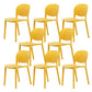 Modern Dining Room Plastic Open Back Stackable Dining Side Chair Yellow 8 Piece Set Clearhalo 'Dining Chairs' 'Dining Tables & Seating' 'dining_chair' 'furn' 'furn_dining_chair' 'Furniture' 'Kitchen & Dining Furniture' 7747663
