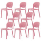 Modern Dining Room Plastic Open Back Stackable Dining Side Chair Pink 8 Piece Set Clearhalo 'Dining Chairs' 'Dining Tables & Seating' 'dining_chair' 'furn' 'furn_dining_chair' 'Furniture' 'Kitchen & Dining Furniture' 7747668