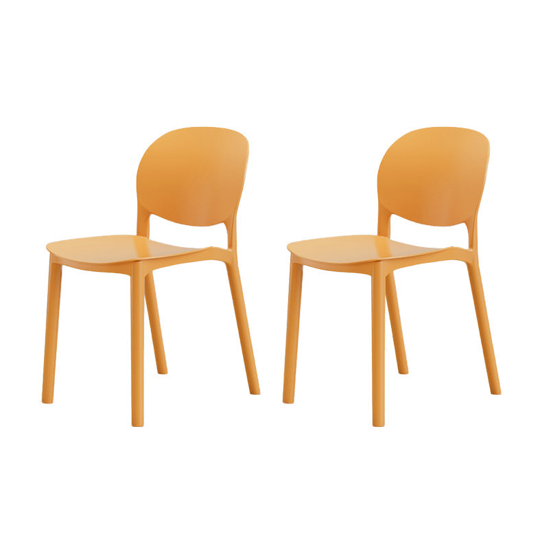 Modern Dining Room Plastic Open Back Stackable Dining Side Chair Ginger 2 Piece Set Clearhalo 'Dining Chairs' 'Dining Tables & Seating' 'dining_chair' 'furn' 'furn_dining_chair' 'Furniture' 'Kitchen & Dining Furniture' 7747670