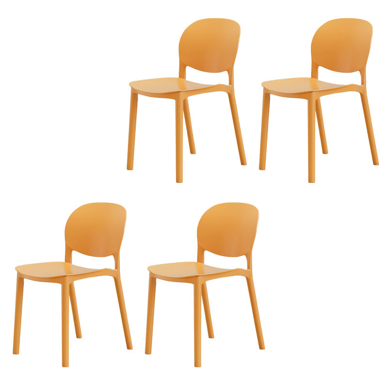 Modern Dining Room Plastic Open Back Stackable Dining Side Chair Ginger 4 Piece Set Clearhalo 'Dining Chairs' 'Dining Tables & Seating' 'dining_chair' 'furn' 'furn_dining_chair' 'Furniture' 'Kitchen & Dining Furniture' 7747671