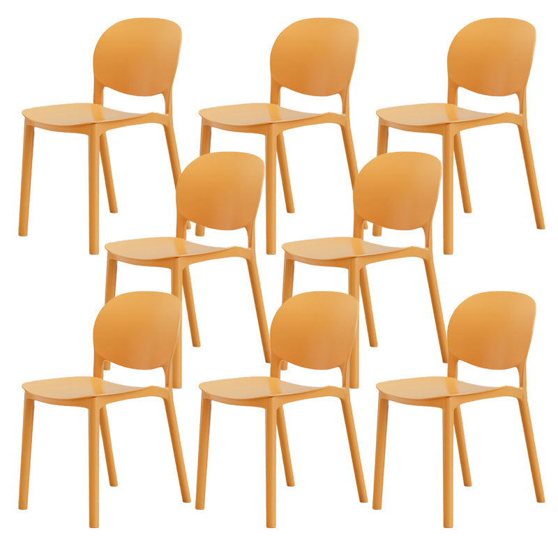 Modern Dining Room Plastic Open Back Stackable Dining Side Chair Ginger 8 Piece Set Clearhalo 'Dining Chairs' 'Dining Tables & Seating' 'dining_chair' 'furn' 'furn_dining_chair' 'Furniture' 'Kitchen & Dining Furniture' 7747673