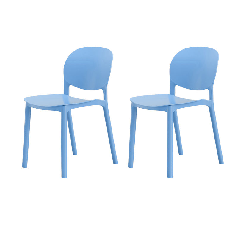 Modern Dining Room Plastic Open Back Stackable Dining Side Chair Water Blue 2 Piece Set Clearhalo 'Dining Chairs' 'Dining Tables & Seating' 'dining_chair' 'furn' 'furn_dining_chair' 'Furniture' 'Kitchen & Dining Furniture' 7747675