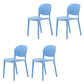 Modern Dining Room Plastic Open Back Stackable Dining Side Chair Water Blue 4 Piece Set Clearhalo 'Dining Chairs' 'Dining Tables & Seating' 'dining_chair' 'furn' 'furn_dining_chair' 'Furniture' 'Kitchen & Dining Furniture' 7747676