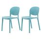 Modern Dining Room Plastic Open Back Stackable Dining Side Chair Lake Blue 2 Piece Set Clearhalo 'Dining Chairs' 'Dining Tables & Seating' 'dining_chair' 'furn' 'furn_dining_chair' 'Furniture' 'Kitchen & Dining Furniture' 7747680