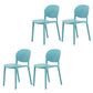 Modern Dining Room Plastic Open Back Stackable Dining Side Chair Lake Blue 4 Piece Set Clearhalo 'Dining Chairs' 'Dining Tables & Seating' 'dining_chair' 'furn' 'furn_dining_chair' 'Furniture' 'Kitchen & Dining Furniture' 7747681