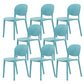Modern Dining Room Plastic Open Back Stackable Dining Side Chair Lake Blue 8 Piece Set Clearhalo 'Dining Chairs' 'Dining Tables & Seating' 'dining_chair' 'furn' 'furn_dining_chair' 'Furniture' 'Kitchen & Dining Furniture' 7747683