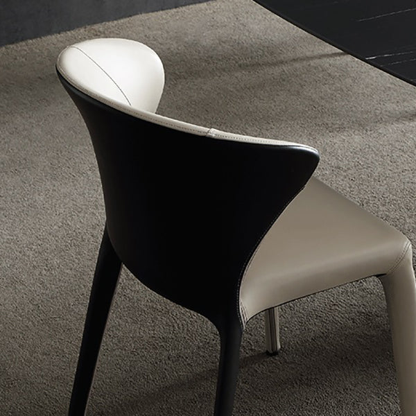 Sedia da pranzo in pelle di Wingback in pelle moderna per sala da pranzo