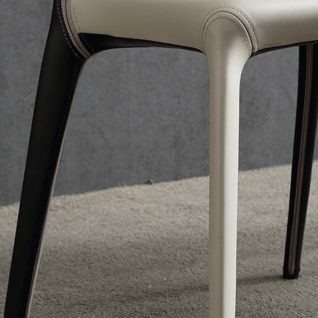 Sedia da pranzo in pelle di Wingback in pelle moderna per sala da pranzo