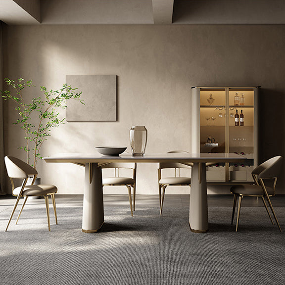 Stile glam a glam aprire la sedia da pranzo in metallo in metallo