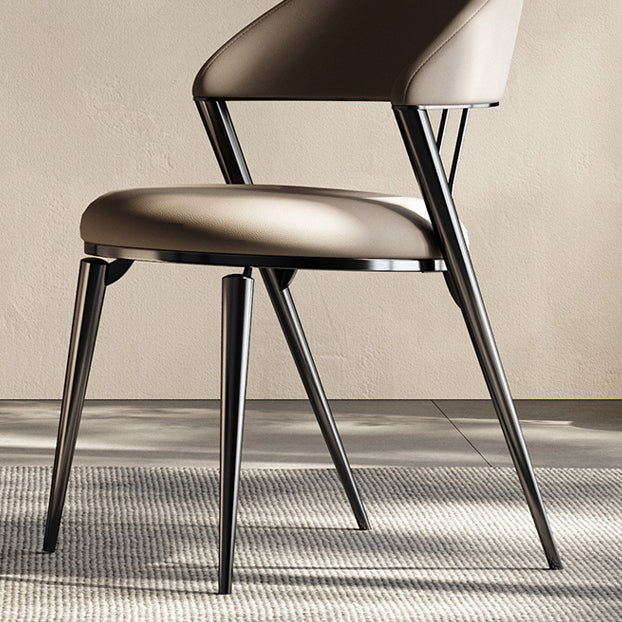 Stile glam a glam aprire la sedia da pranzo in metallo in metallo