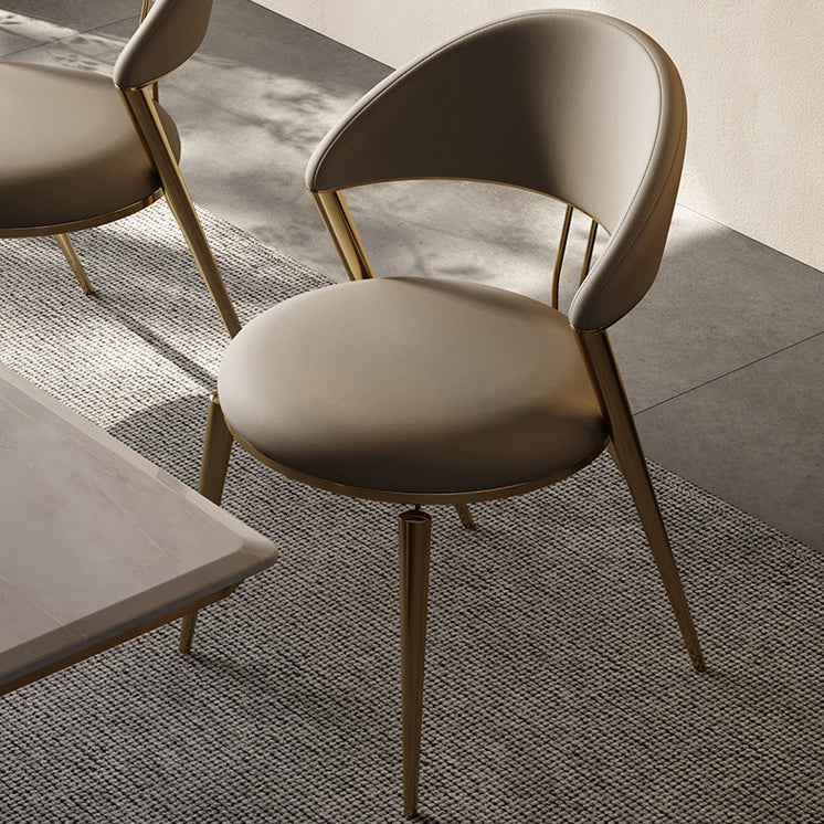 Stile glam a glam aprire la sedia da pranzo in metallo in metallo