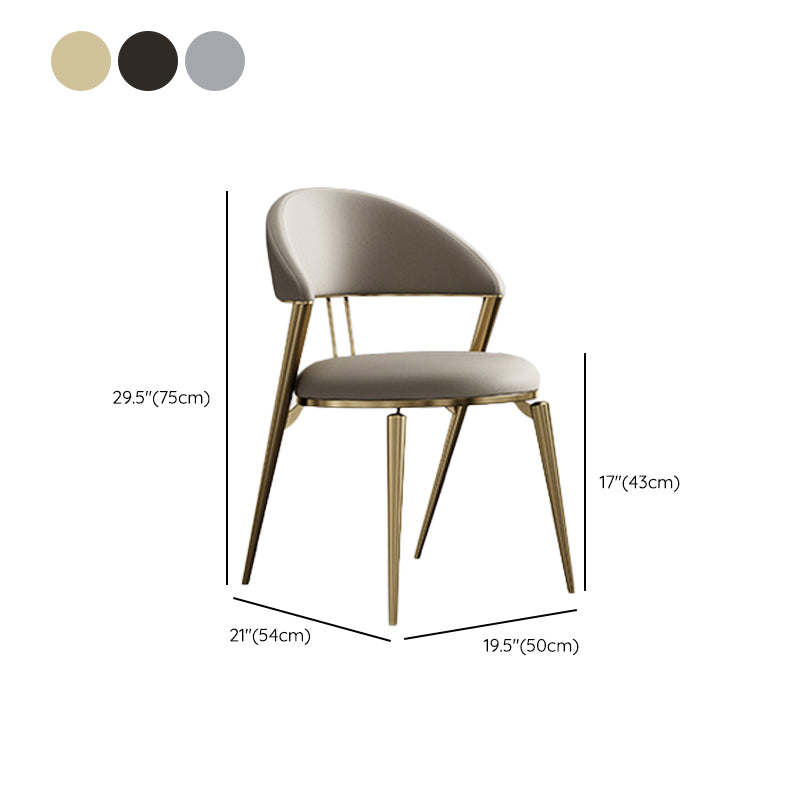 Stile glam a glam aprire la sedia da pranzo in metallo in metallo