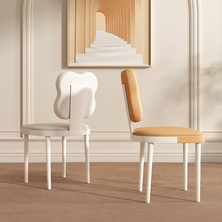 Silla de comedor lateral de cuero sinté de cuero sinté de falso interior contemporáneo