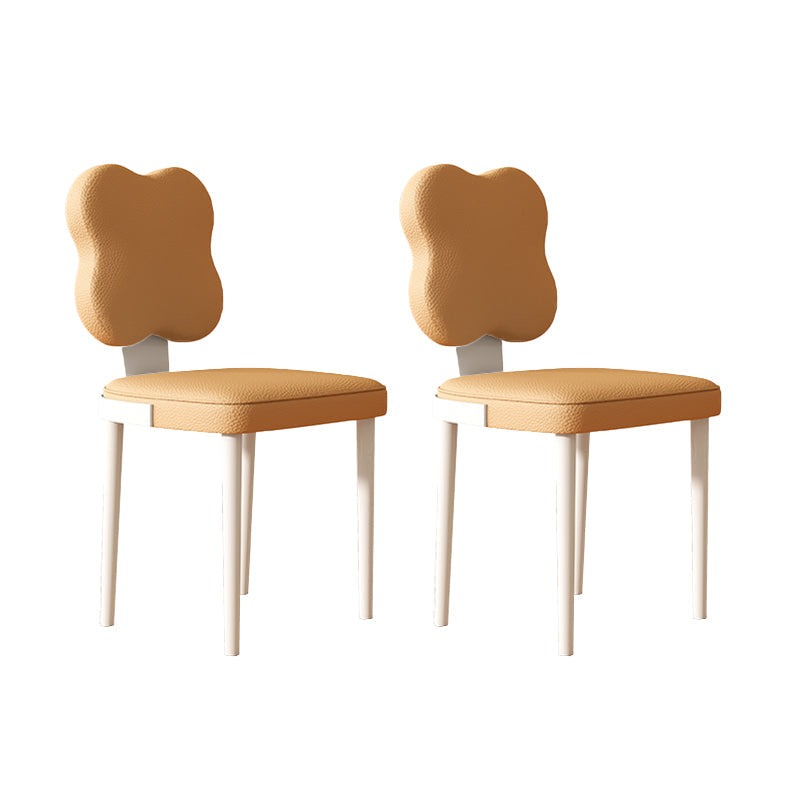 Silla de comedor lateral de cuero sinté de cuero sinté de falso interior contemporáneo