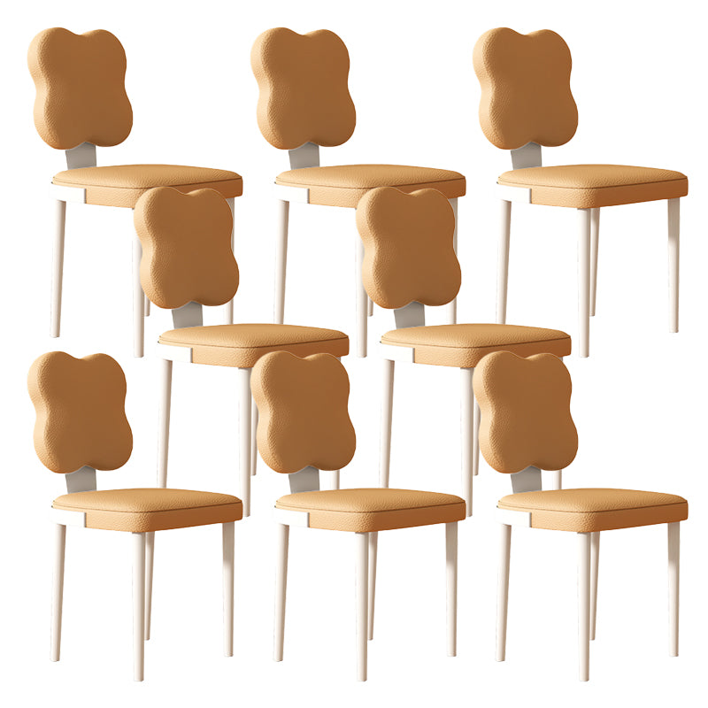Silla de comedor lateral de cuero sinté de cuero sinté de falso interior contemporáneo