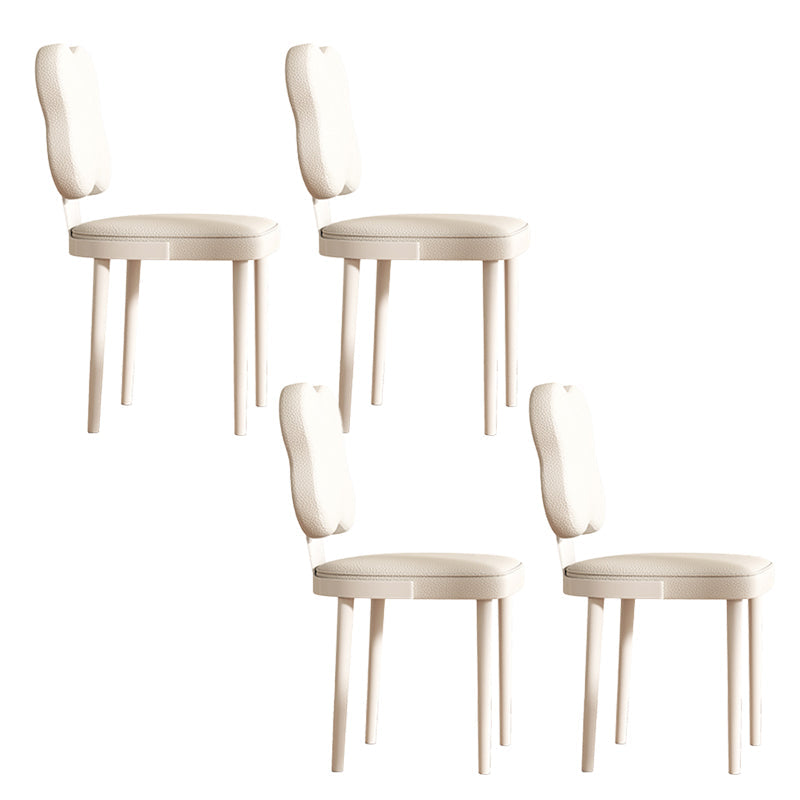 Silla de comedor lateral de cuero sinté de cuero sinté de falso interior contemporáneo