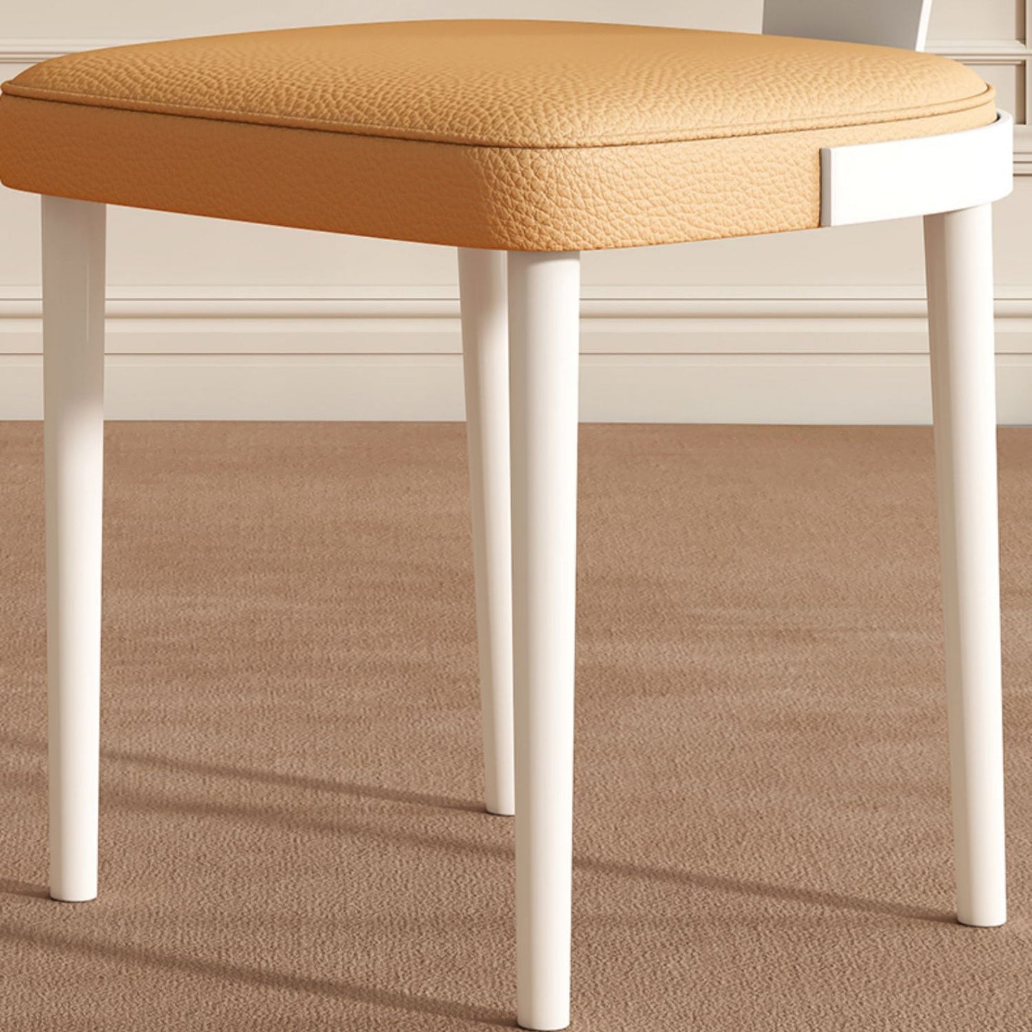 Silla de comedor lateral de cuero sinté de cuero sinté de falso interior contemporáneo