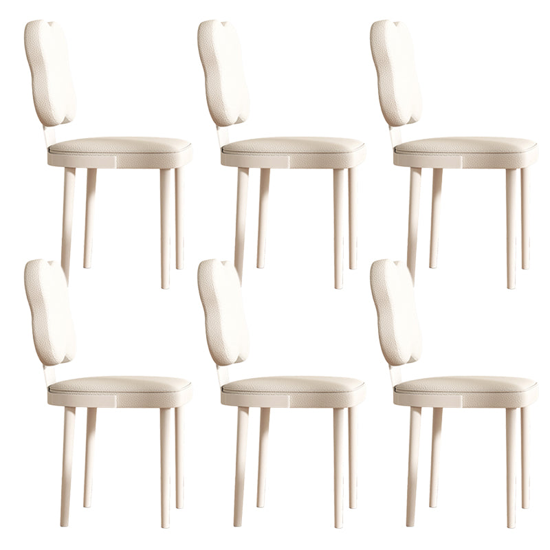 Silla de comedor lateral de cuero sinté de cuero sinté de falso interior contemporáneo