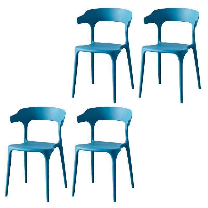 Zeitgenössischer Indoor-Außen-Plastik Open Back Stapel Dining Side Stuhl