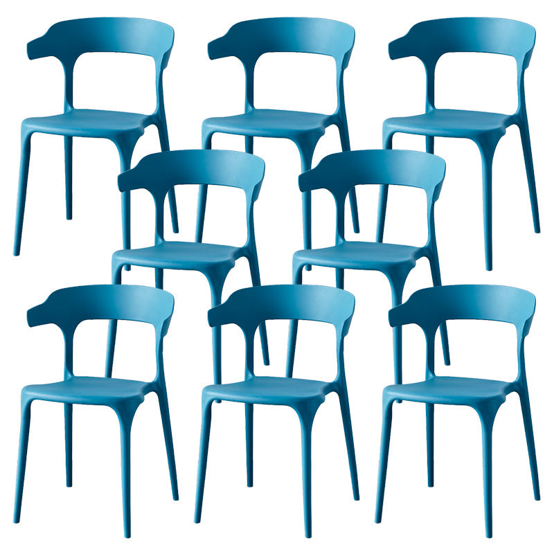Zeitgenössischer Indoor-Außen-Plastik Open Back Stapel Dining Side Stuhl