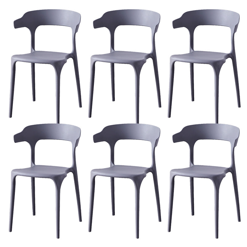 Zeitgenössischer Indoor-Außen-Plastik Open Back Stapel Dining Side Stuhl