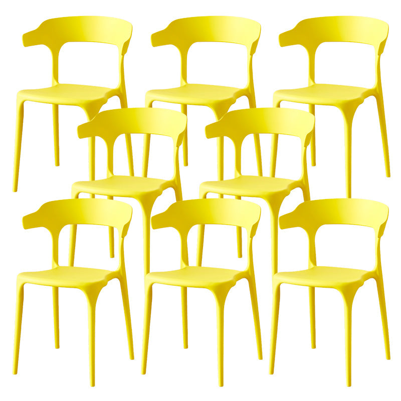 Zeitgenössischer Indoor-Außen-Plastik Open Back Stapel Dining Side Stuhl