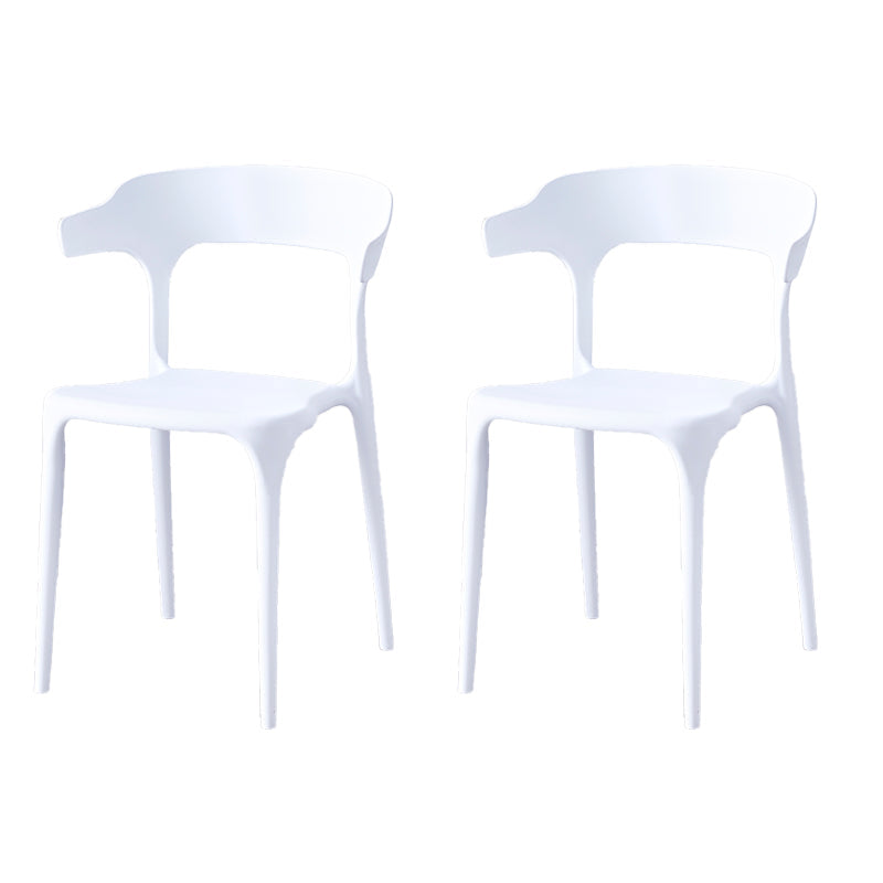 Zeitgenössischer Indoor-Außen-Plastik Open Back Stapel Dining Side Stuhl